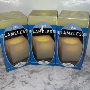 New Inglow Flameless Candles Set of 3 Battery Operated